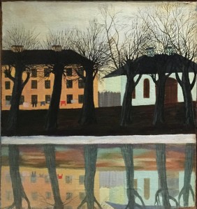 Татьяна Глебова - Городской пейзаж с деревьями, 1934 (холст, масло)
