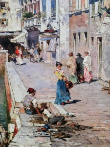 Франц Рихард Унтербергер - Венеция. Рио Теорадо, 1895 (холст, масло) фрагмент