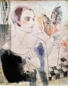 Юрий Анненков - Портрет Елены Комиссаржвеской-Балиевой, 1924 (бумага, акварель, гуашь, тушь)