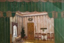 Александр Головин - Комната (эскиз декорации к драме М. Лермонтова 'Два брата'), 1912 (картон, гуашь)