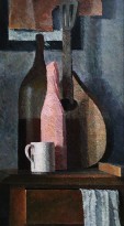 Владимир Лебедев - Натюрморт с бутылью, 1927 (холст, масло)