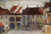 Мстислав Добужинский - Старый Вильно (Университетский двор), 1903 (бумага, темпера)