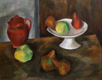 Роберт Фальк - Белая ваза, фрукты, кувшин, 1914 (холст, масло)