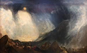 Snow Storm Hannibal and his Army Crossing the Alps exhibited 1812