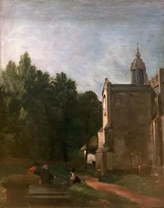The Church Porch, East Bergholt exhibited 1810