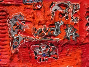 Альфред Пеллан - Красный сад (фрагмент), 1958