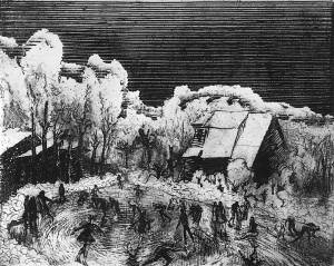 Валентин Громов - Каток, 1972 Офорт.