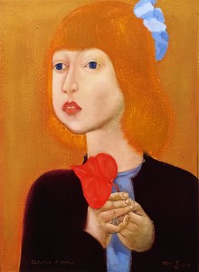 Дитер Вайденбах - Дочь Клаудия, 1975 (холст, масло, 30х40 см)