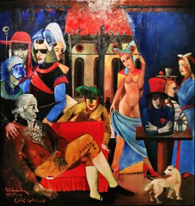 Дитер Вайденбах - Кафе Греко, 2007 (фольга, масло, 190х180 см)