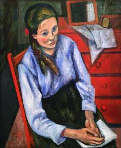 Леон Сола - Девушка в голубой блузе, ок. 1925