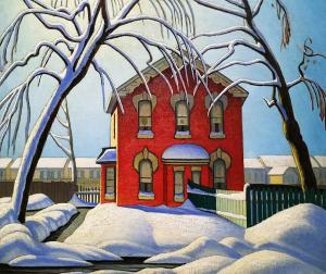 Лорен Харрис - Красный дом, зима, ок. 1925