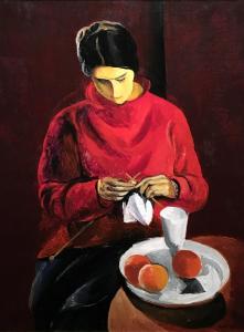 Моисей Кислинг - Женщина в красном, 1917