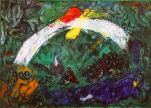 Марк Шагал - Ной и радуга, 1966