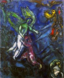 Марк Шагал - Яков борется с англелом, 1966 (1)