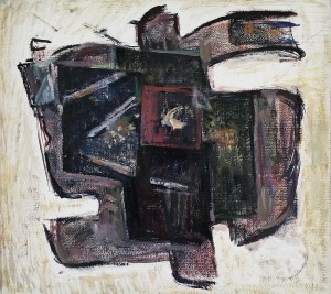 Поварова В. П. - Композиция, 1990 (картон, масло)