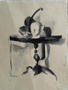 Юдин Л. А. - Натюрморт с гипсовой головой, 1929-30 (бумага, акварель)