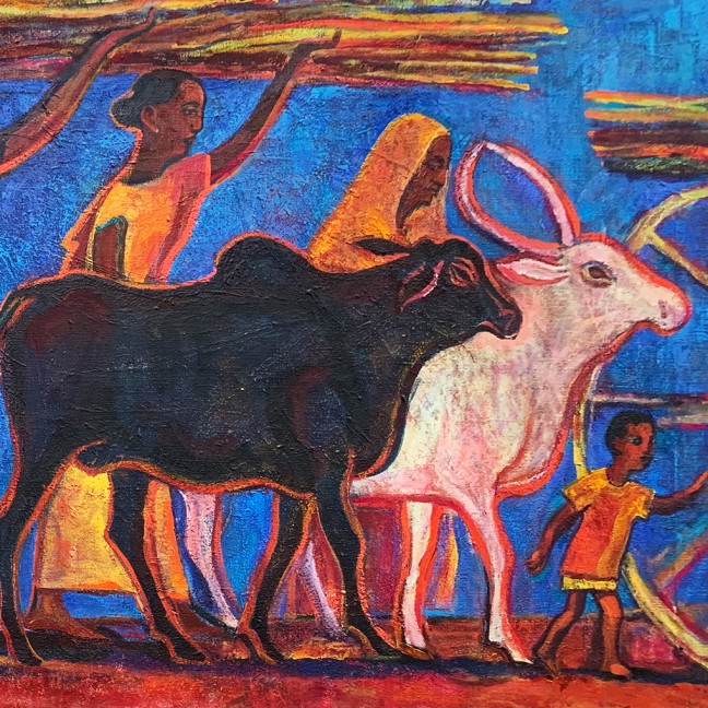 Татьяна Трунова — Коровы. Индия, 2016 (акрил, смешанная техника)