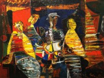 Валерик Апинян - Беседующие, 1989-1996 (холст, масло)