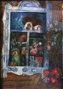 Валерий Ватениин - Деревенкское окно, 1965, 1973 (бумага на картоне, акварель, темпера, лак)
