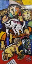 Виктор Мымрин - Семья дворника, триптих, 2007 (холст, масло) III