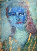 Владимир Курдюков - Синий портрет, 2000-е гг. (картон, масло)