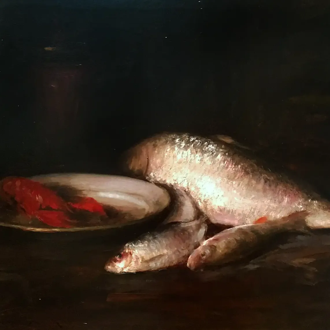 Уильям Мерритт Чейз — Сельдь с Северной реки, 1910 (холст, масло)