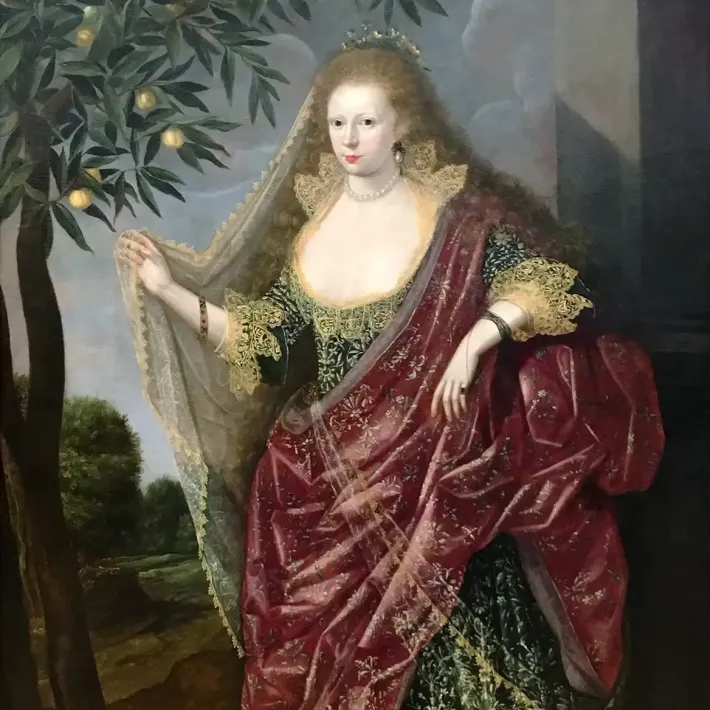Британская школа — Портрет дамы, называемой Элизабет, леди Танфилд, 1615 (холст, масло)