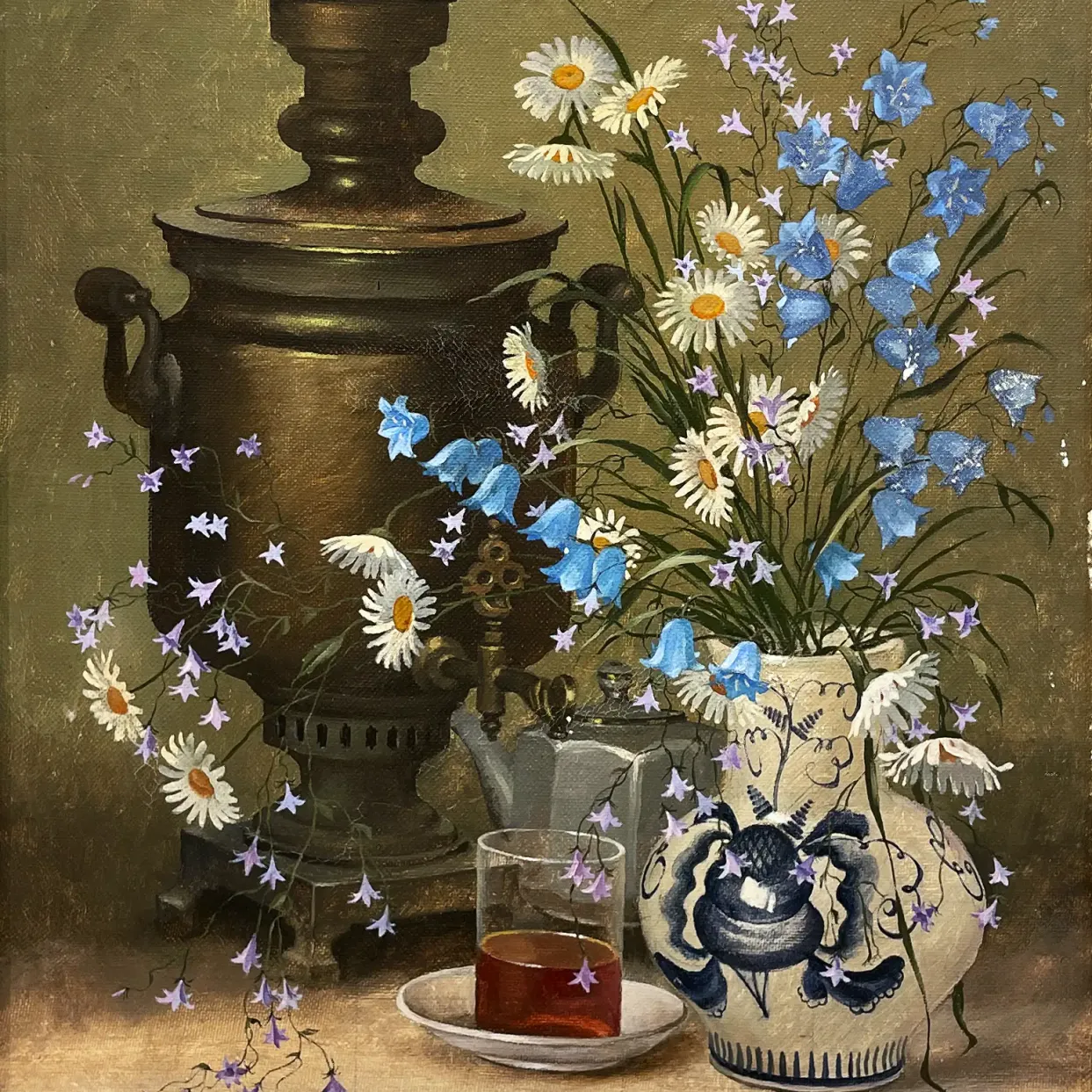 А.А.Морозов — У самовара, 1993 (холст, масло)