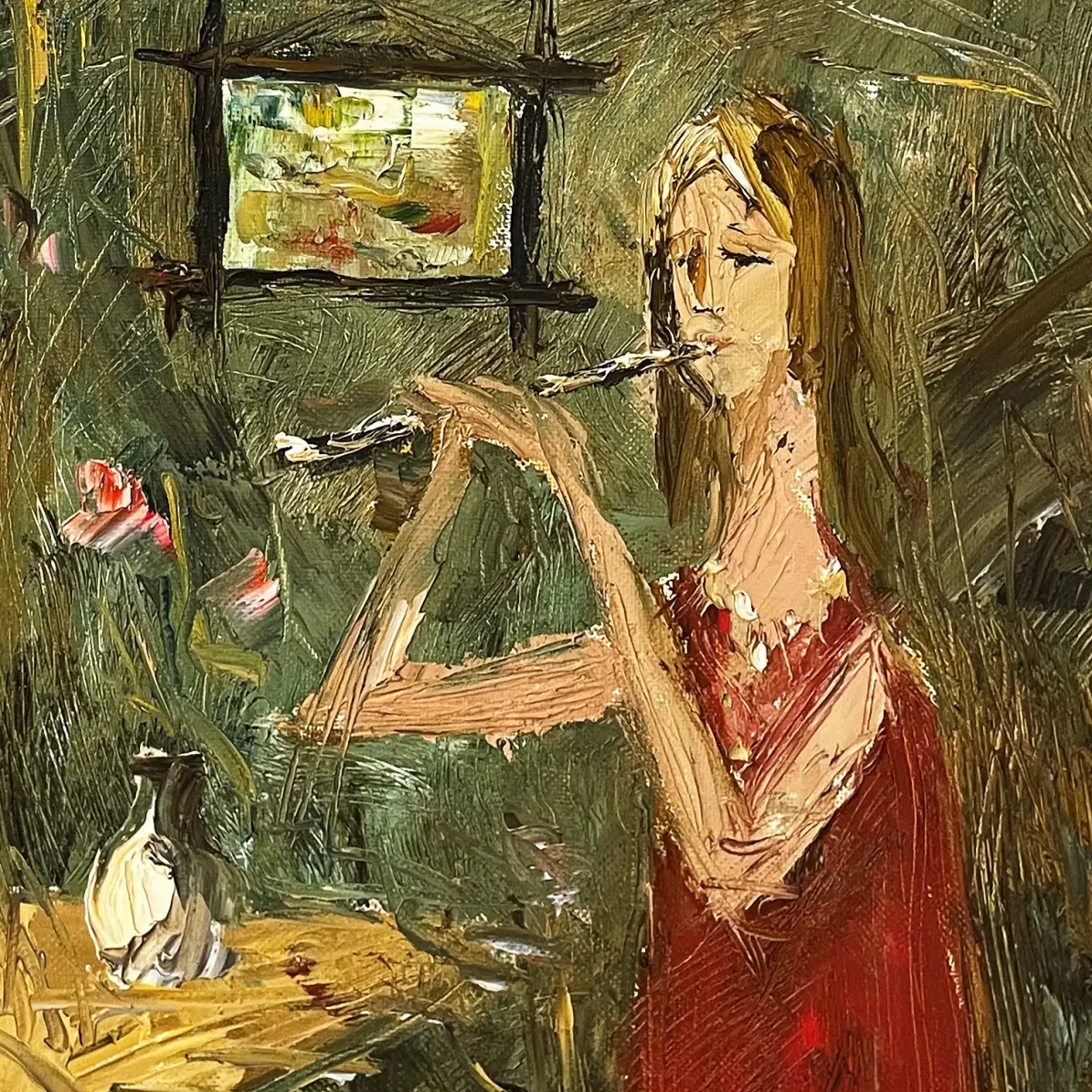 О. Трофимов — Играющая музыку, 1994 (холст, масло)