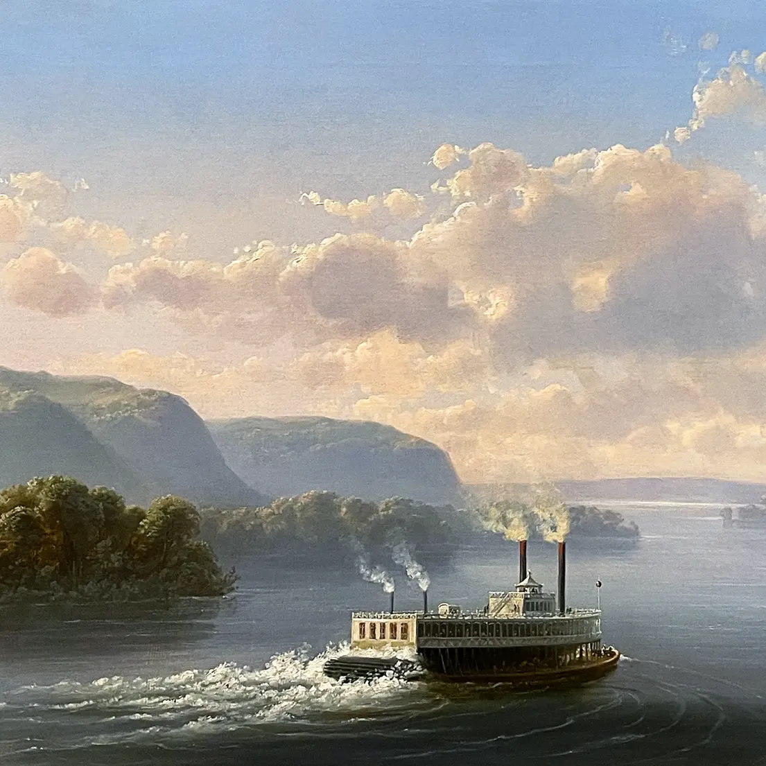 Фердинанд Рихардт — Пароход на верхнем течении Миссисипи, 1865 (холст, масло)