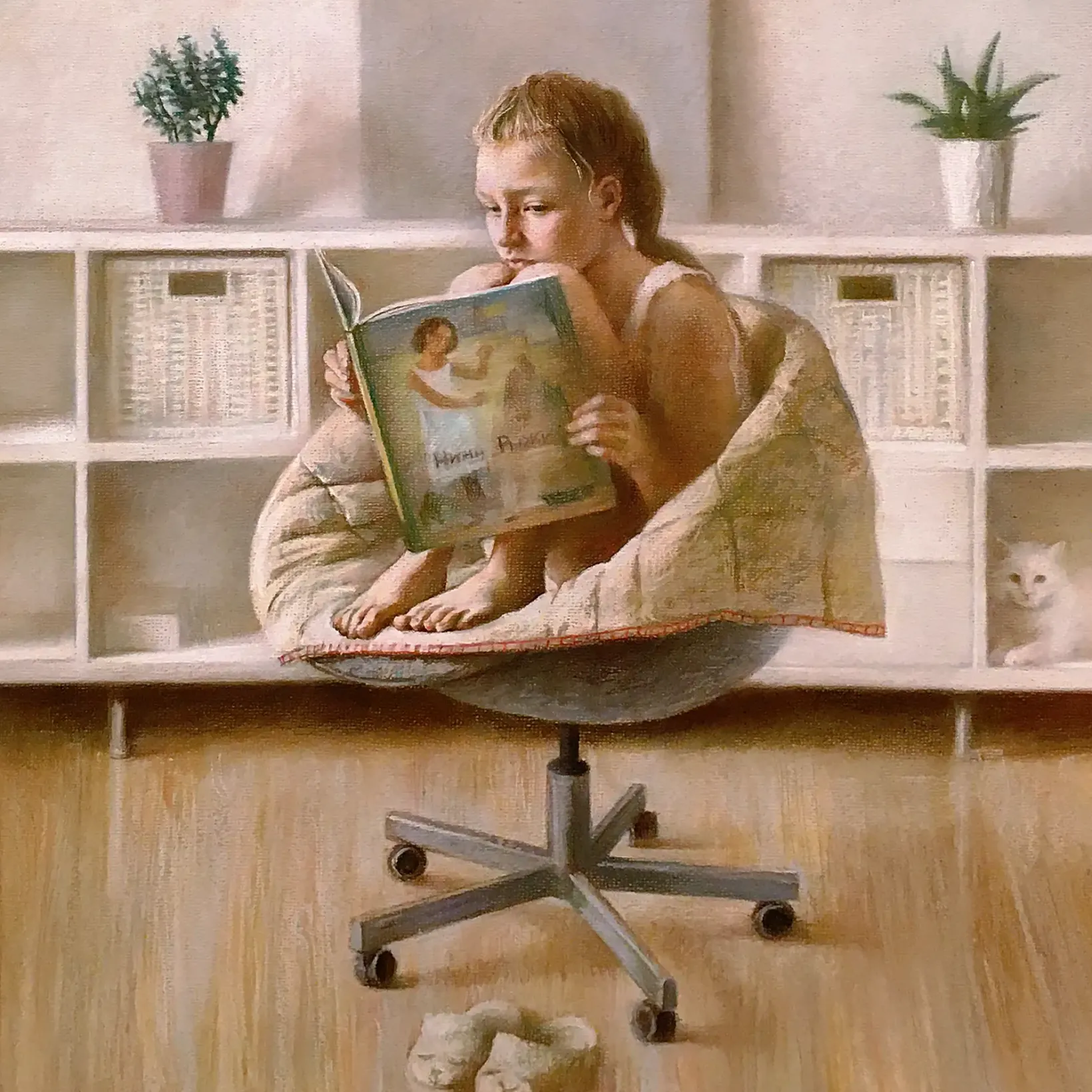 Елена Варя в кресле, 2018 (бумага, пастель)