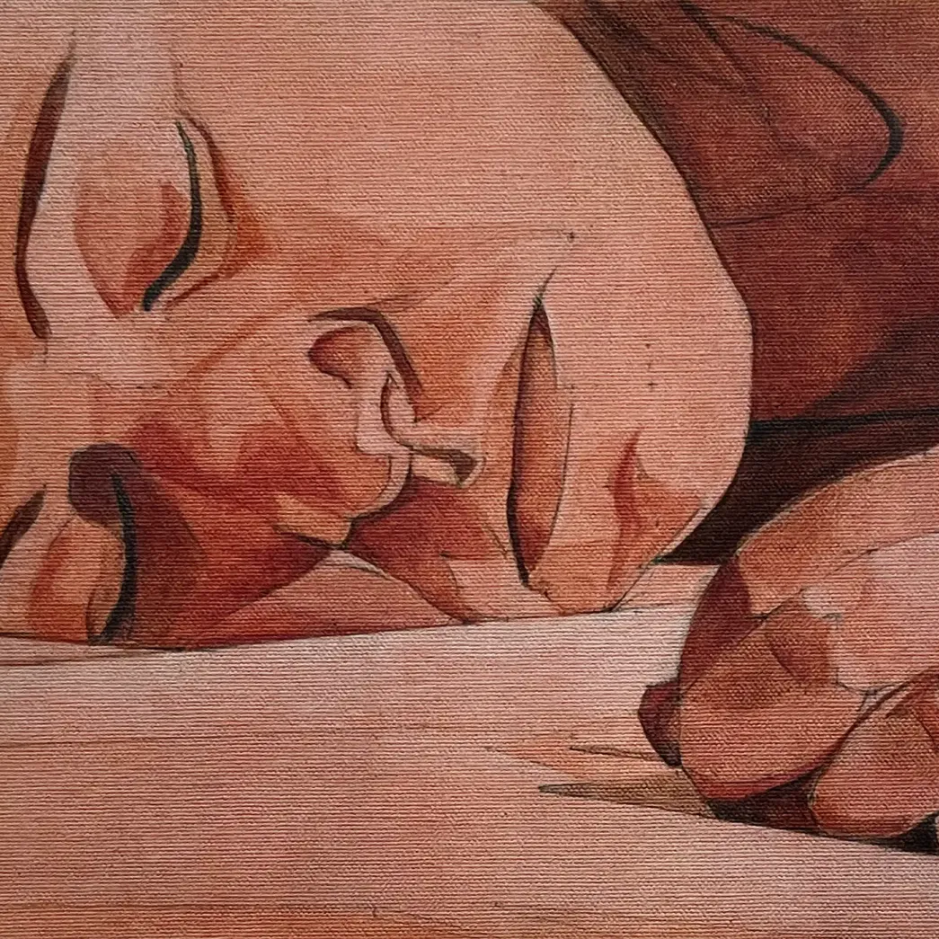 Йосси Марк — Покой, этюд 2, 2006 (карандаш, акрил и масло на холсте, натянутом на деревянную основу)