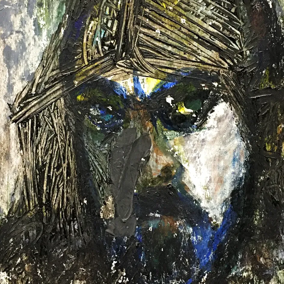 Левон Лазарев — Автопортрет, 1994 (картон, масло)