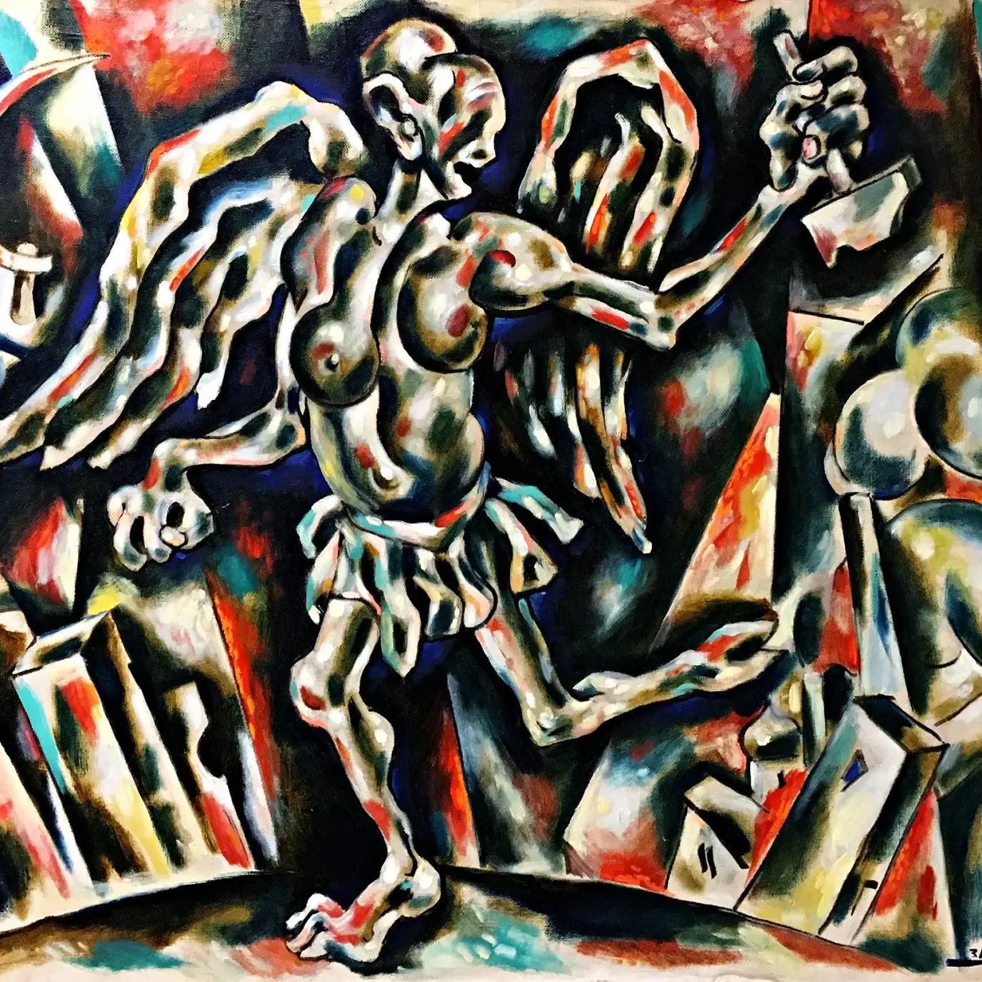 Михаил Звягин — Великое крушение, 1992 (ткань, акрил, масло)