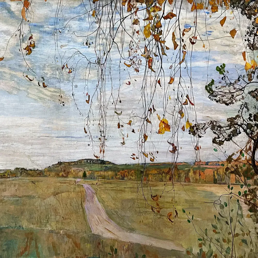 Исаак Бродский — Осенний пейзаж, Ветки, 1908 (холст, масло)