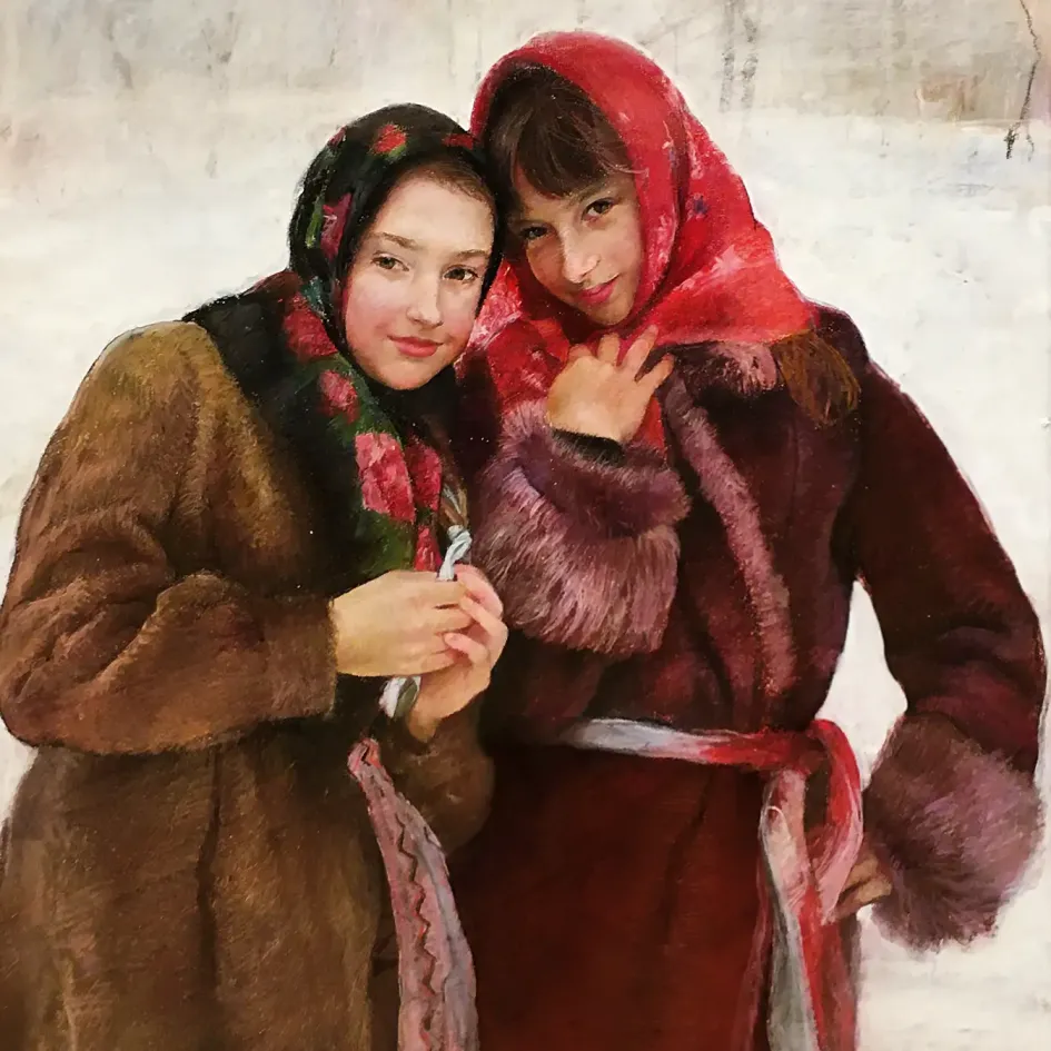 Наталья Милашевич — Подружки, 2015 (бумага, пастель)