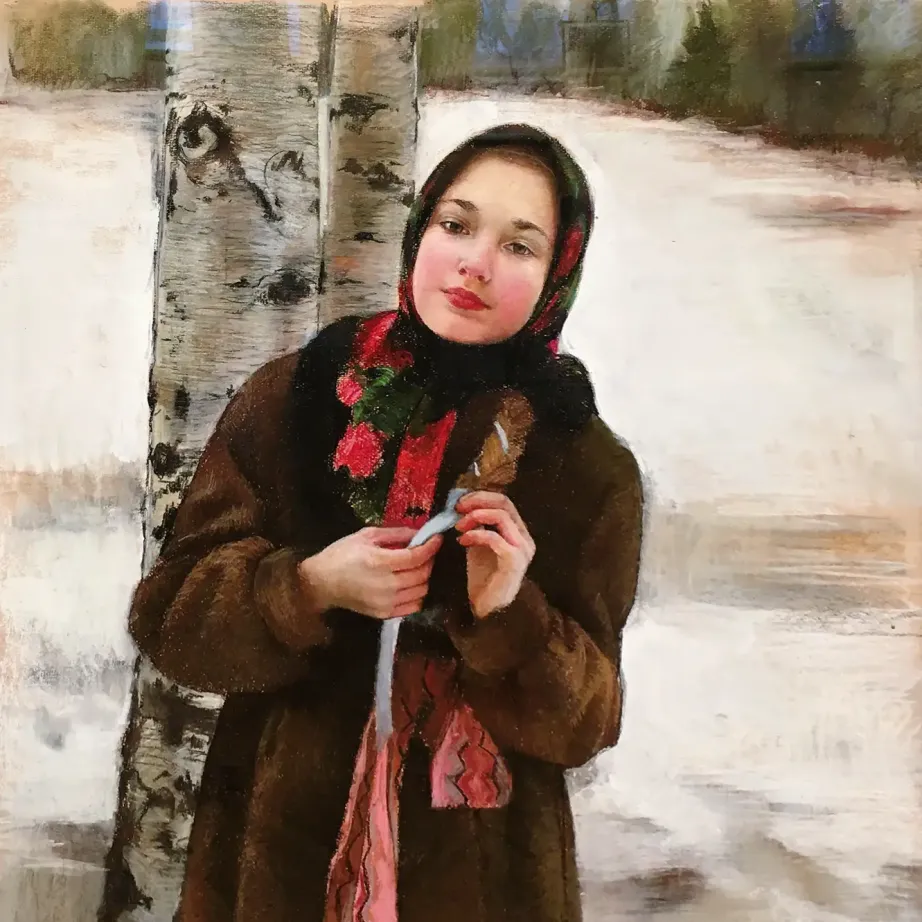 Наталья Милашевич — У березы, 2015 (бумага, пастель)