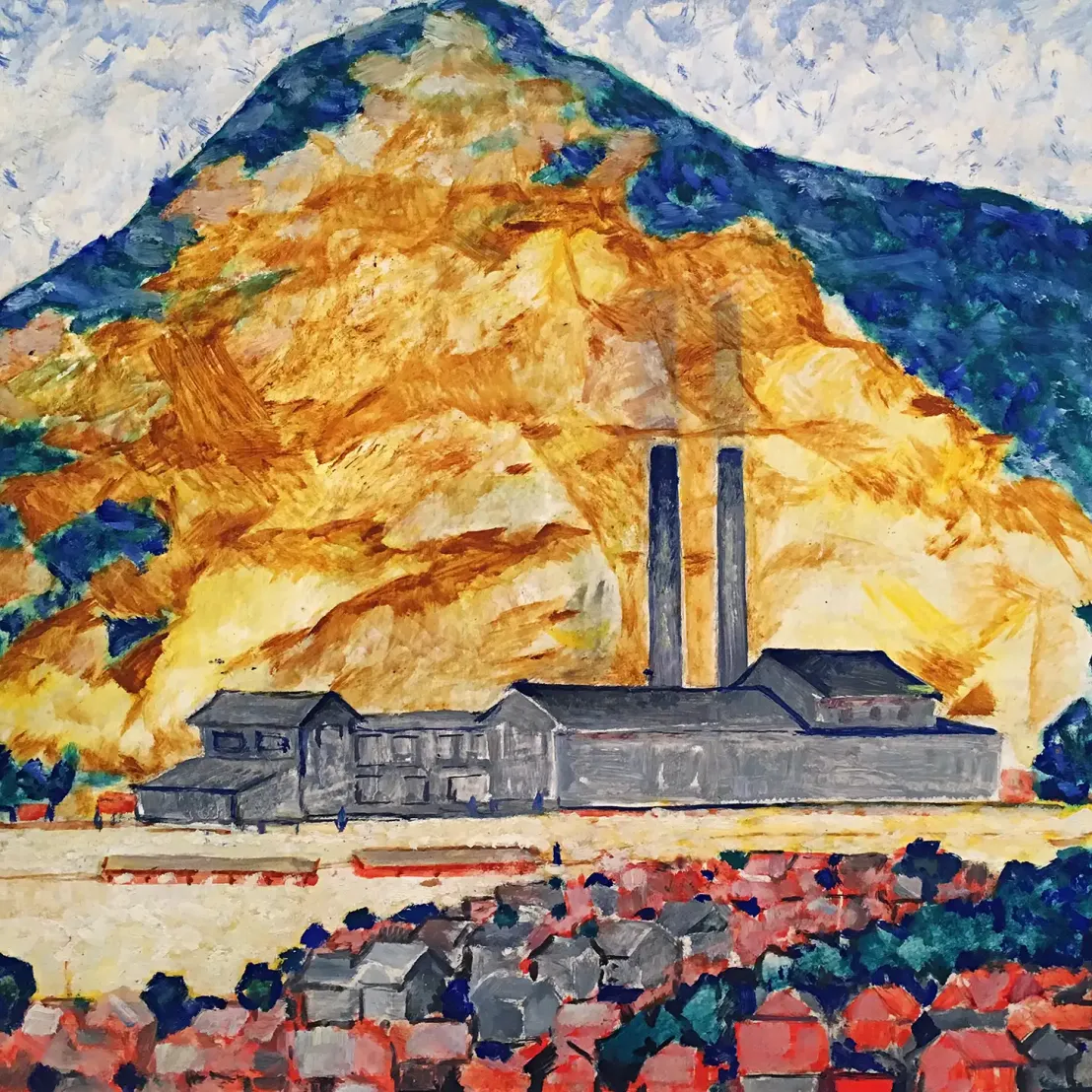 Николай Ионин — Золотые недра и цивилизация. начало 1920-х (картон, масло)