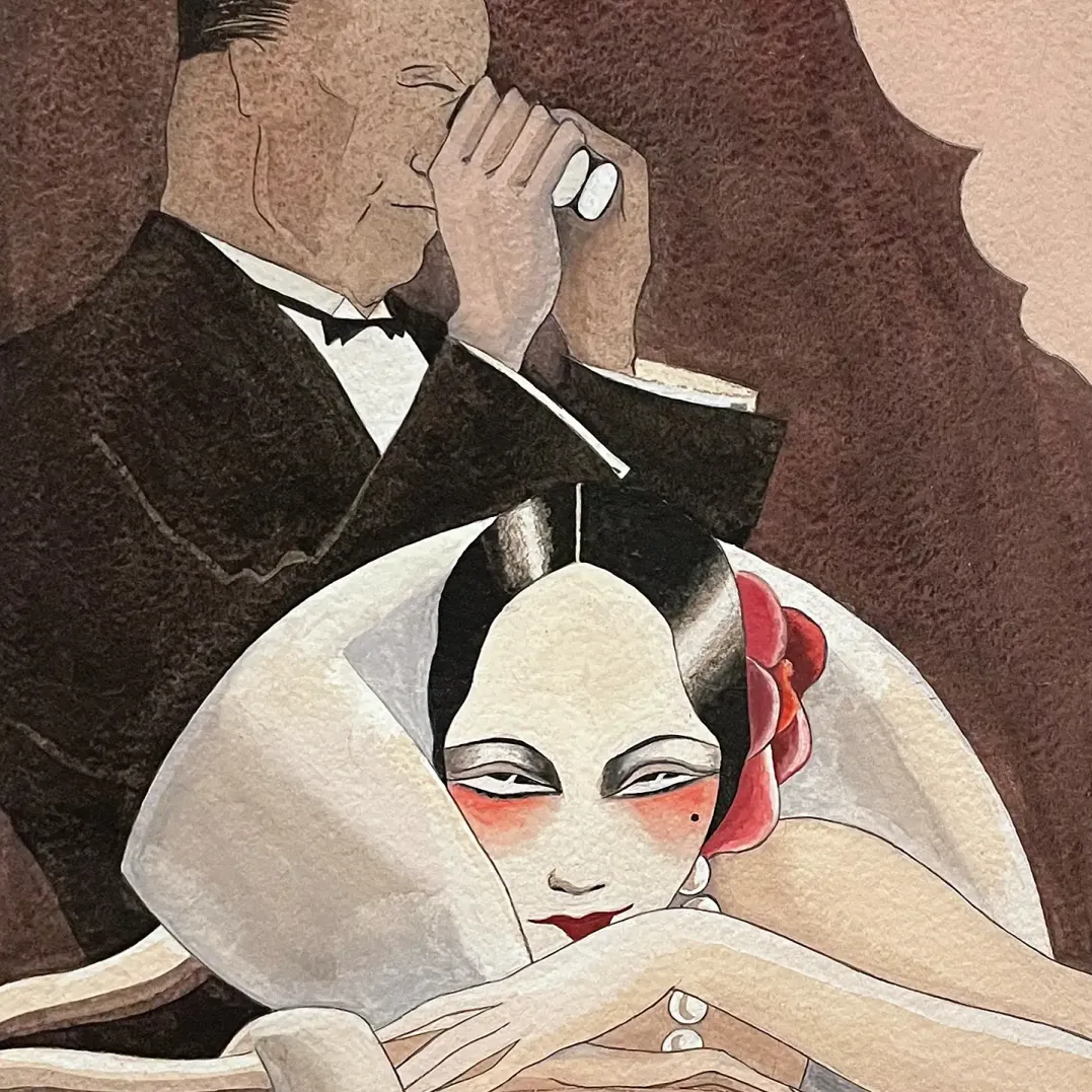 Додо — ЛВзгляд из ложи, 1929 (Гуашь и карандаш на картоне)