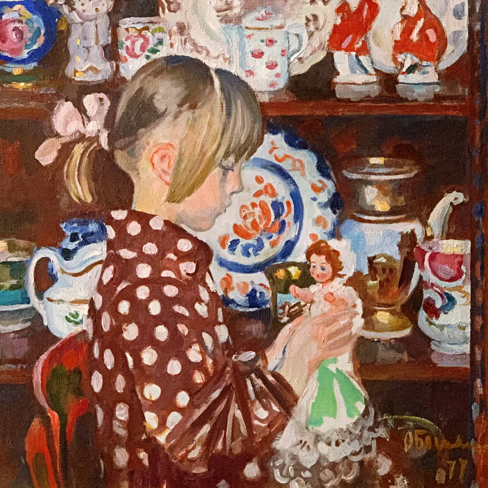 Ольга Богаевская — Катя с куклой, 1977 (холст, масло)
