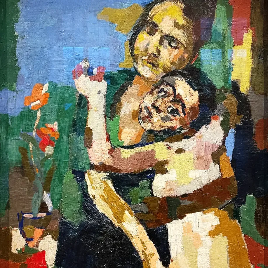Оскар Кокошка — Мать и дитя, 1922 (холст, масло)