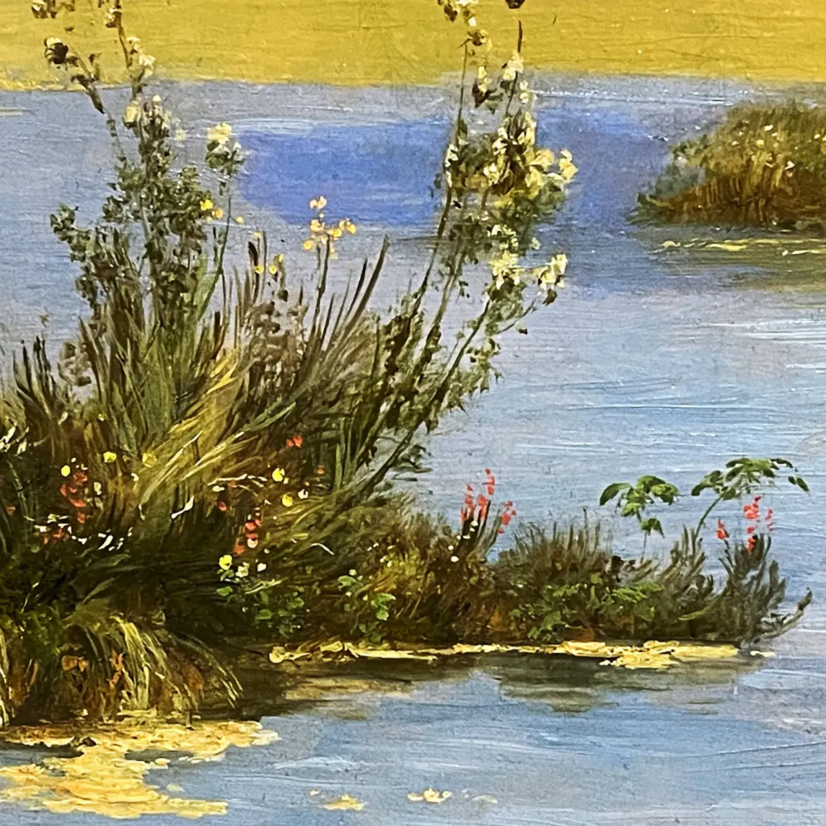 Хосе Мария Веласко — Озеро Чалько, фрагмент, 1885 (холст, масло)