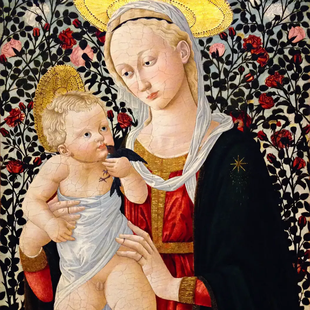 Псевдо-Пьер Франческо Фьорентино — Мадонна с розами, около 1485–1490 (темпера, дерево)